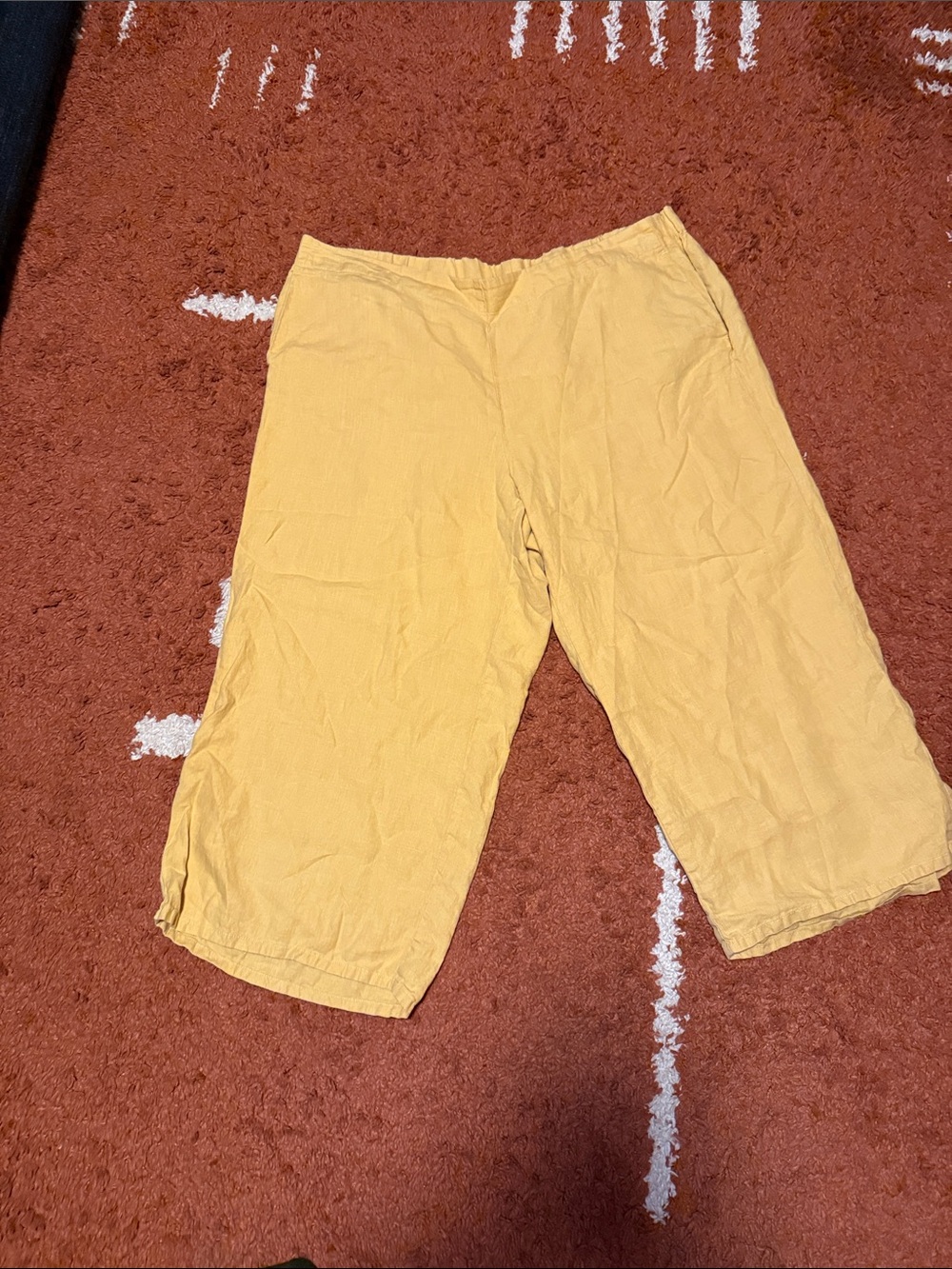 J. Jill Wide Leg Crop Pants in Mustard Yellow
